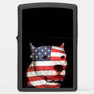 Patriotic pitbull terrier zippo lighter