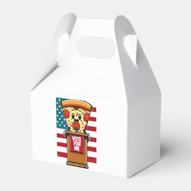 patriotic pizza vote for me favor boxes (Front Side)