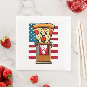 patriotic pizza vote for me paper dinner napkins