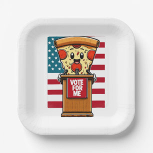 patriotic pizza vote for me paper plates