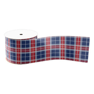 Patriotic plaid grosgrain ribbon