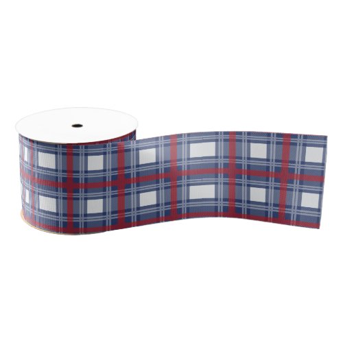 Patriotic plaid grosgrain ribbon