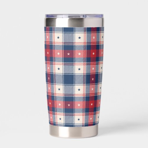 Patriotic Plaid Stars Tumbler