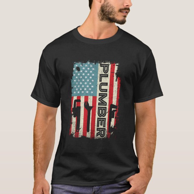 Patriotic Plumber 4Th Of July Plumber Plumber T-Shirt (Front)