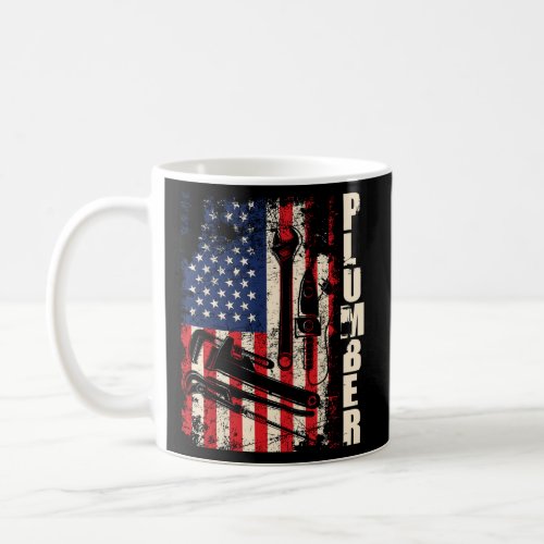 Patriotic Plumber US Flag Plumbing Handyman Pipe F Coffee Mug