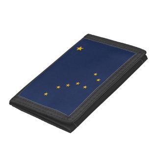 Patriotic pocket wallet with Flag of Alaska
