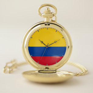 Patriotic Pocket Watch Flag of Colombia