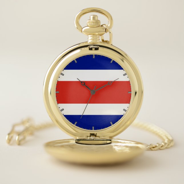 Patriotic Pocket Watch Flag of Costa RIca (Inside)