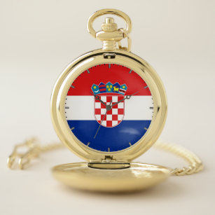 Patriotic Pocket Watch Flag of Croatia