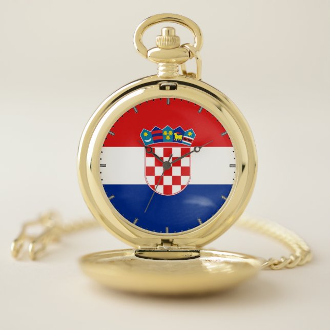 Patriotic Pocket Watch Flag of Croatia (Inside)