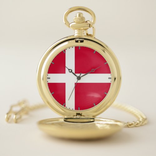 Patriotic Pocket Watch Flag of Denmark