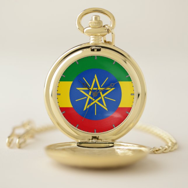 Patriotic Pocket Watch Flag of Ethiopia (Inside)