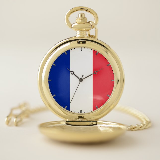 Patriotic Pocket Watch Flag of France (Inside)