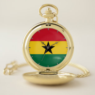 Patriotic Pocket Watch Flag of Ghana