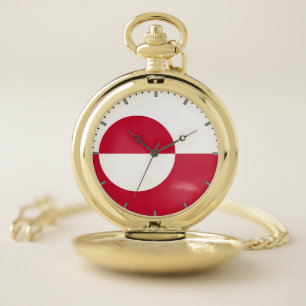Patriotic Pocket Watch Flag of Greenland