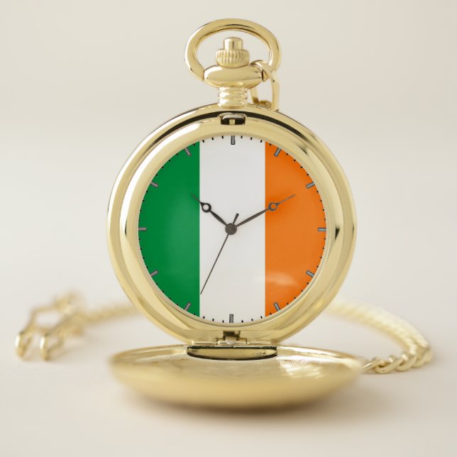 Patriotic Pocket Watch Flag of Ireland (Inside)