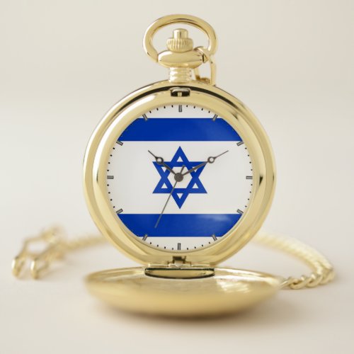 Patriotic Pocket Watch Flag of Israel