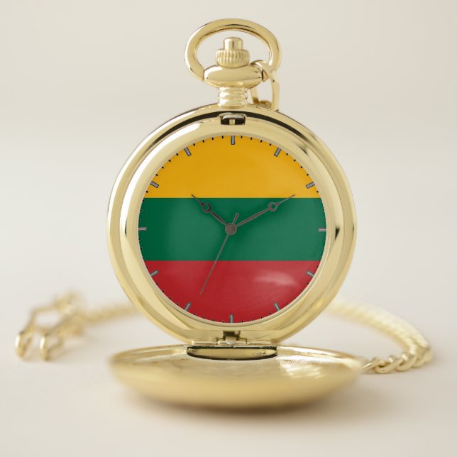 Patriotic Pocket Watch Flag of Lithuania (Inside)