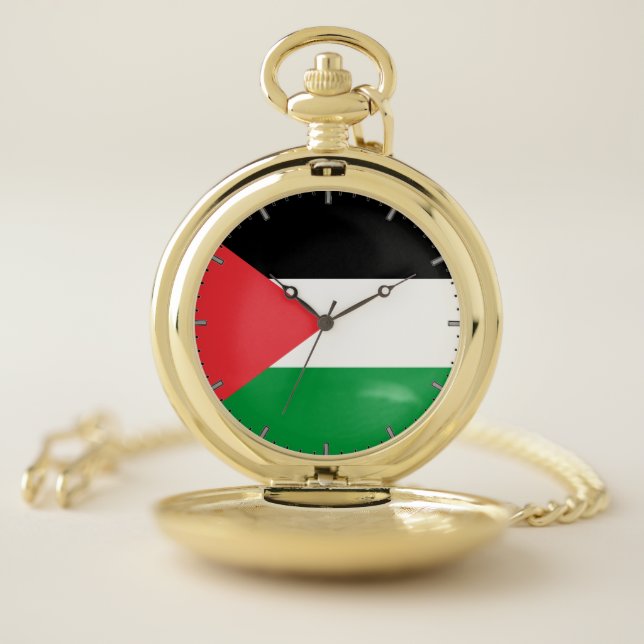 Patriotic Pocket Watch Flag of Palestine (Inside)