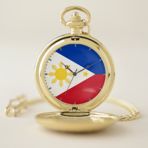 Patriotic Pocket Watch Flag of Philippines