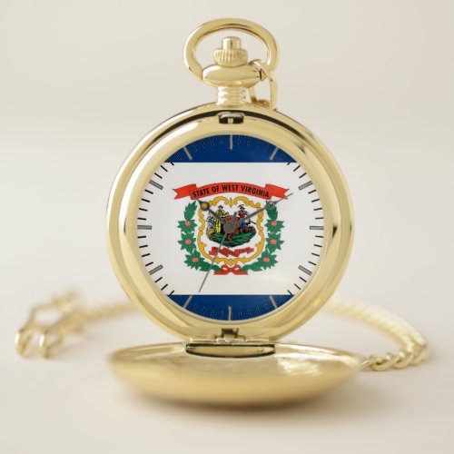 Patriotic Pocket Watch Flag of West Virginia