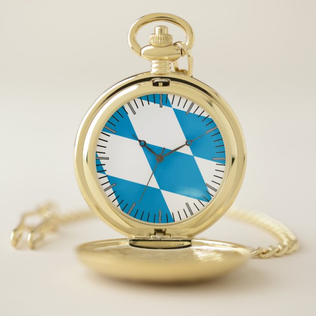 Patriotic Pocket Watch with Flag of Bavaria (Inside)