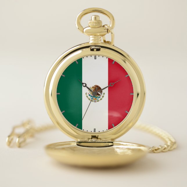 Patriotic Pocket Watch with of Mexico (Inside)