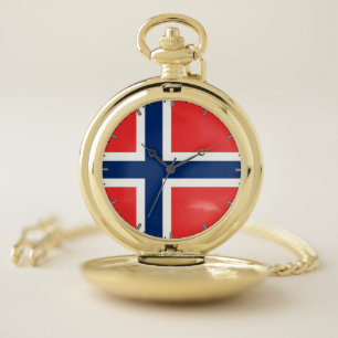 Patriotic Pocket Watch with of Norway
