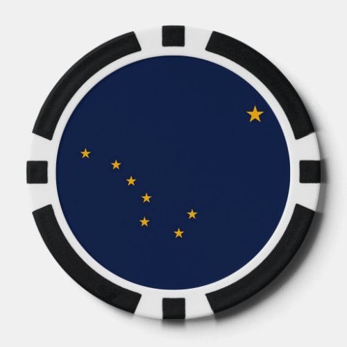 Patriotic poker chips with Flag of Alaska