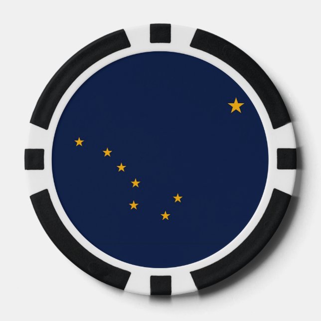 Patriotic poker chips with Flag of Alaska (Front)