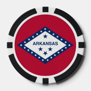Patriotic poker chips with Flag of Arkansas
