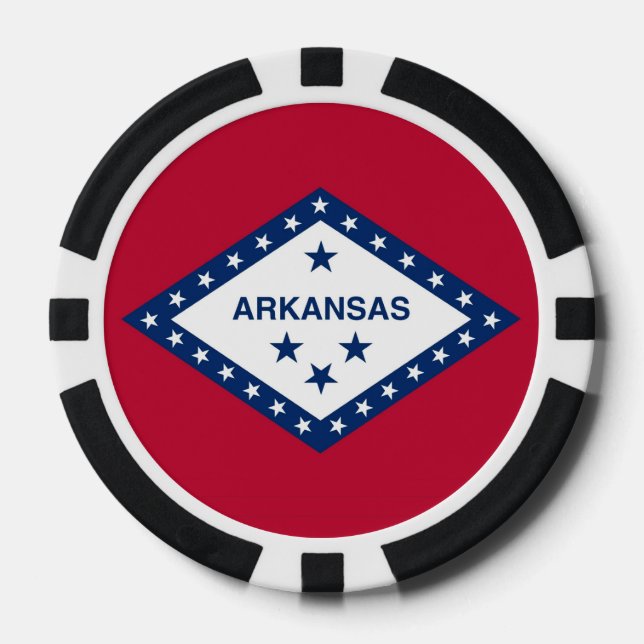 Patriotic poker chips with Flag of Arkansas (Front)