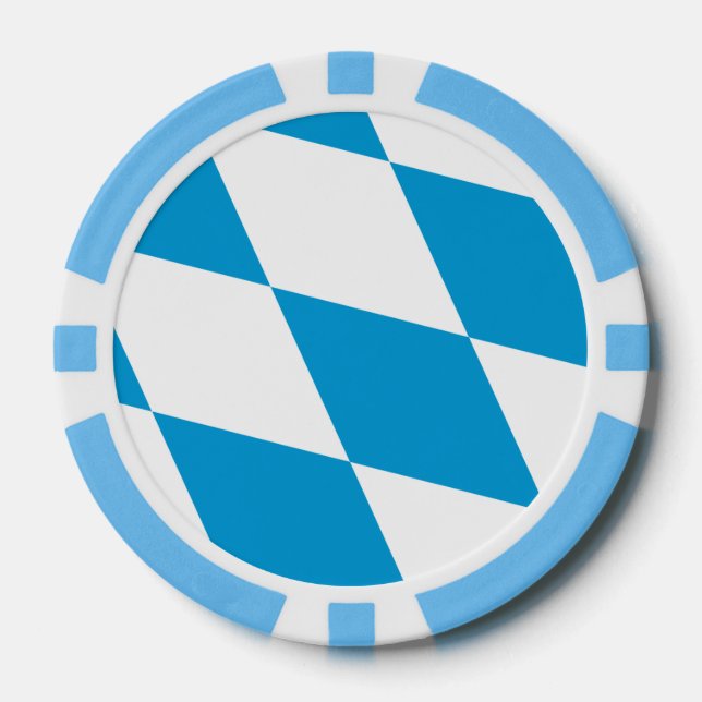 Patriotic poker chips with Flag of Bavaria (Front)