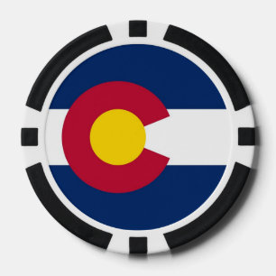 Patriotic poker chips with Flag of Colorado