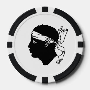 Patriotic poker chips with Flag of Corsica