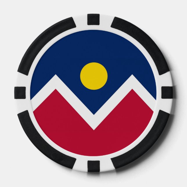 Patriotic poker chips with Flag of Denver City (Front)