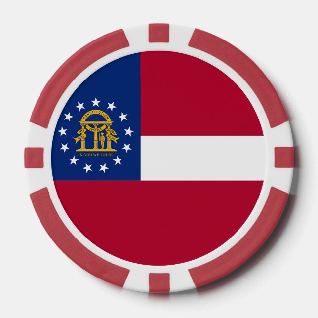 Patriotic poker chips with Flag of Georgia (Front)