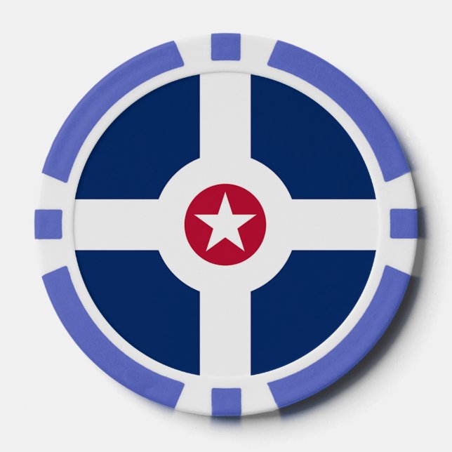 Patriotic poker chips with Flag of Indianapolis (Front)