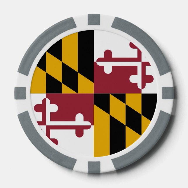 Patriotic poker chips with Flag Of Maryland (Front)