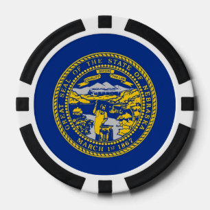 Patriotic poker chips with Flag Of Nebraska