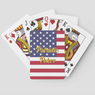 Patriotic Poker Night American Flag Personalized Cards