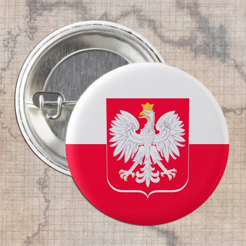 Patriotic Poland button Polish Flag travel sport Button