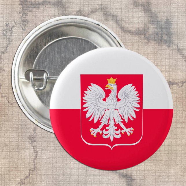 Patriotic Poland button, Polish Flag travel /sport Button (Creator Uploaded)