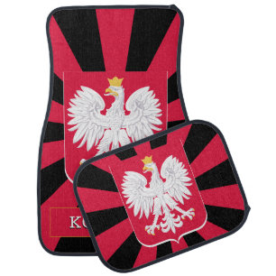 Patriotic Poland Car Floor Mat & Polish Flag