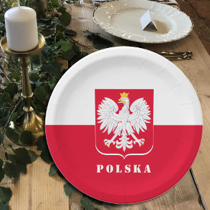Patriotic Poland plate, Eagle, Polish flag / party Paper Plates
