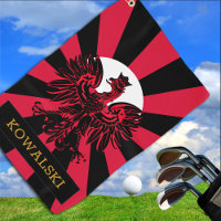 Patriotic Poland Sports Golf Towel & Polish Flag