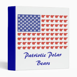 Patriotic Polar Bears USA Binder