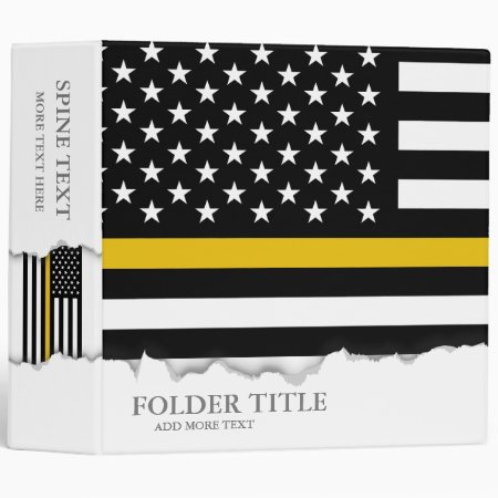 Patriotic Police Dispatcher Style American Flag 3 Ring Binder