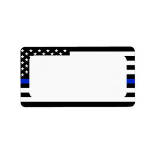 Patriotic Police Flag Blank Address Label