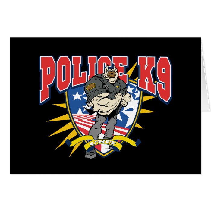 Patriotic Police K9 Unit Greeting Cards